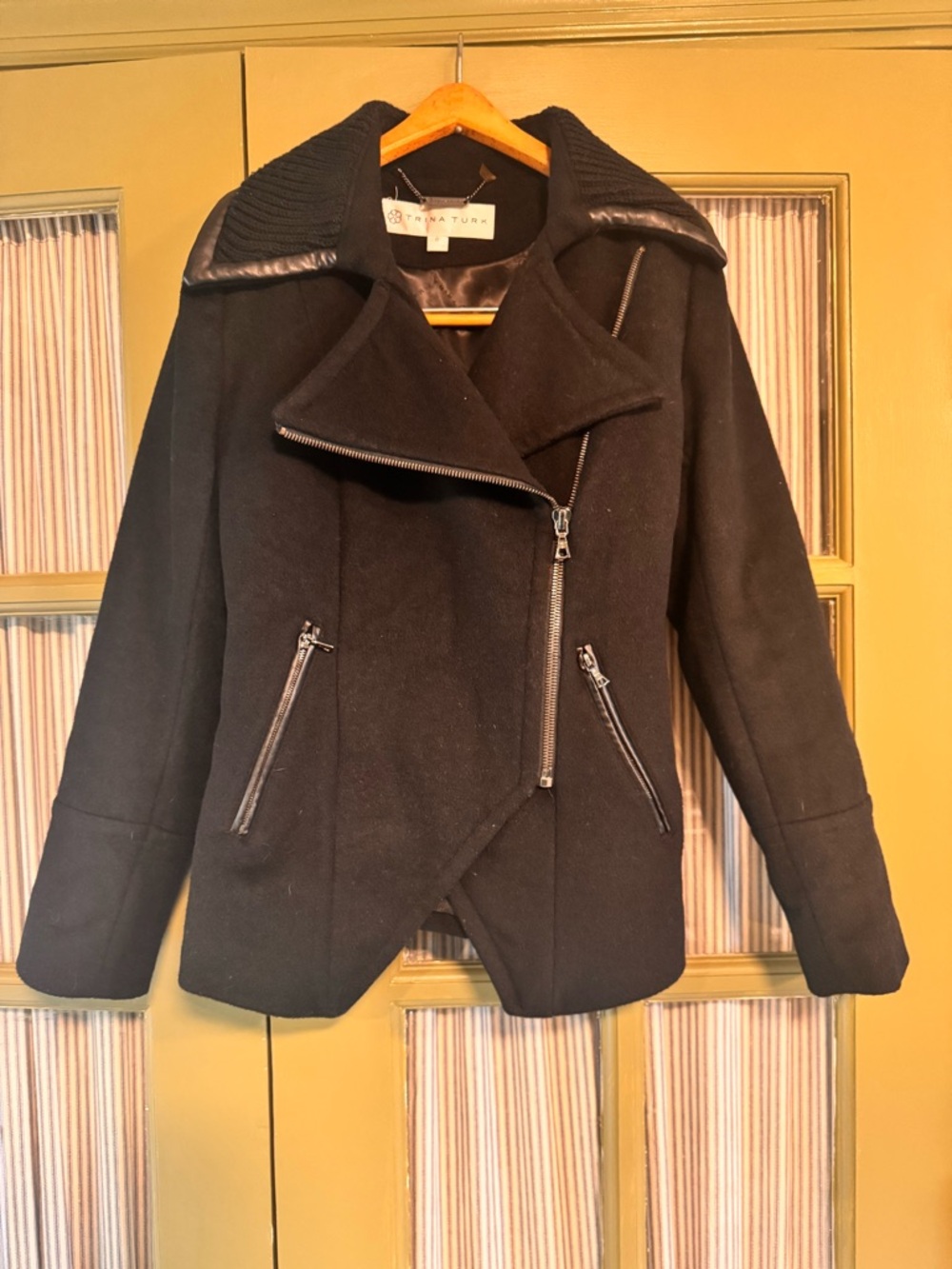 Trina Turk Abby Asymmetrical Wool Coat